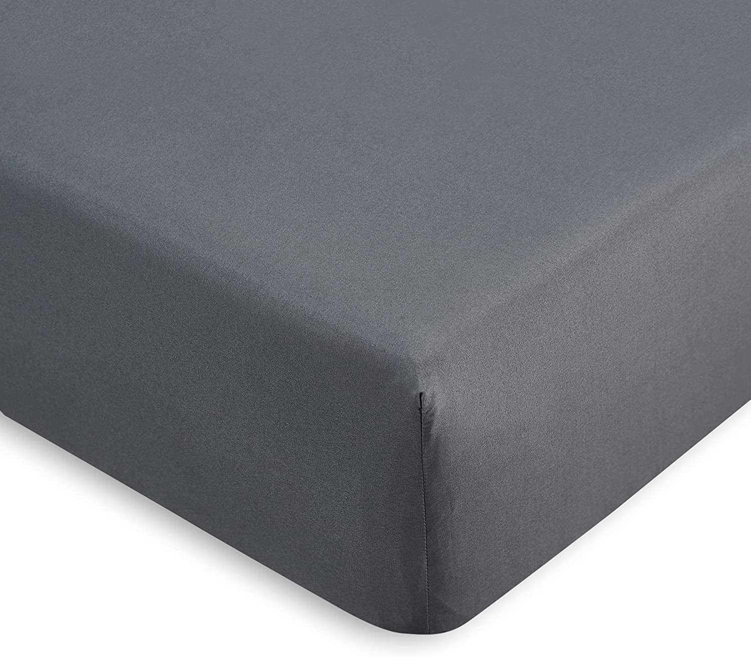 - Grey Fitted Sheet Set, 1000TC Ultra Soft Microfiber, Fitted Sheet & 2 Pillowcases (3Pcs, Queen Size)